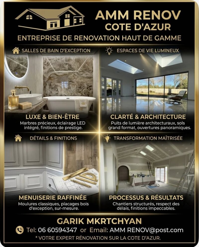 AMM RENEWED - repair and finishing of premises on the Cote d'Azur