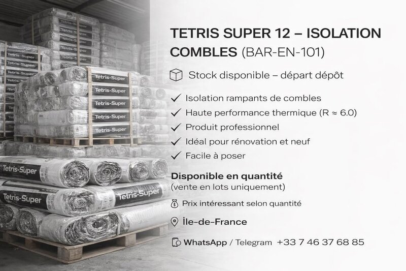 TETRIS SUPER 12 - ATTIC INSULATION (BAR-EN-101) - delivery to the French Riviera!