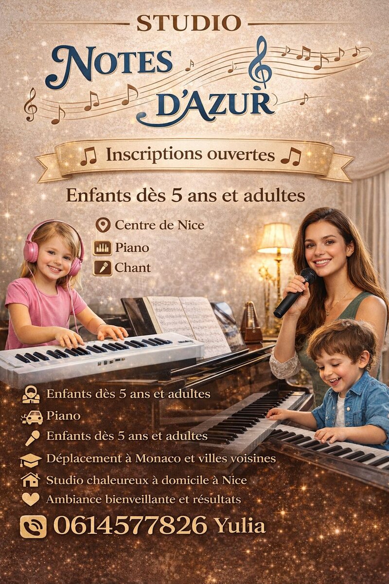STUDIO NOTES D’AZUR - Piano and Vocal Lessons in Nice and Monaco