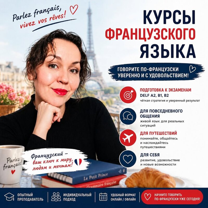 Enrollment in French language group and individual classes.
