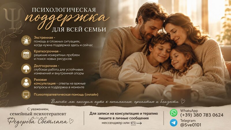 Psychological Support for the Whole Family - Online