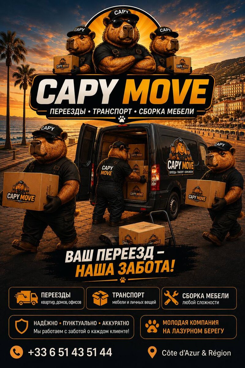CAPY MOVE — переезды и грузоперевозки в Ментоне и регионе