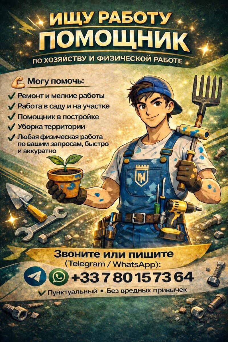 ПОМОЩНИК ПО ХОЗЯЙСТВУ И ФИЗИЧЕСКОЙ РАБОТЕ